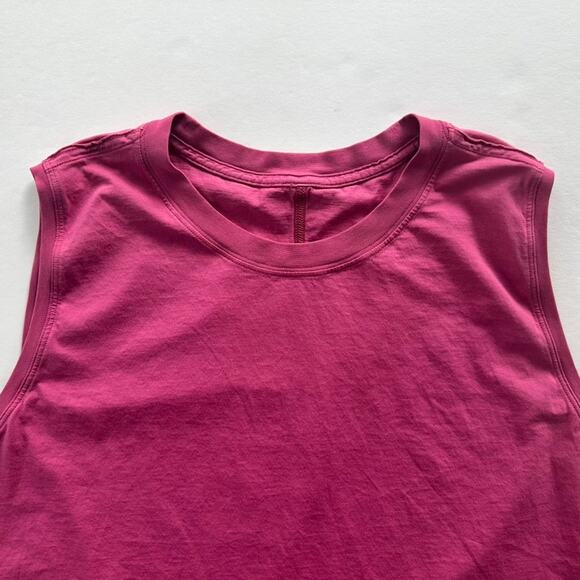 Lululemon All Yours Boyfriend Tank Pink Lychee Size 18 Cotton Muscle Tank Loose - Picture 4 of 5